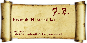 Franek Nikoletta névjegykártya